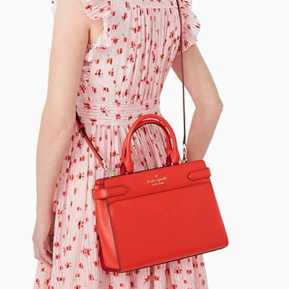 kate spade Handbags - NWT. PRICE IS NOW FIRM. Kate Spade medium Stacie Satchel, gazpacho red.